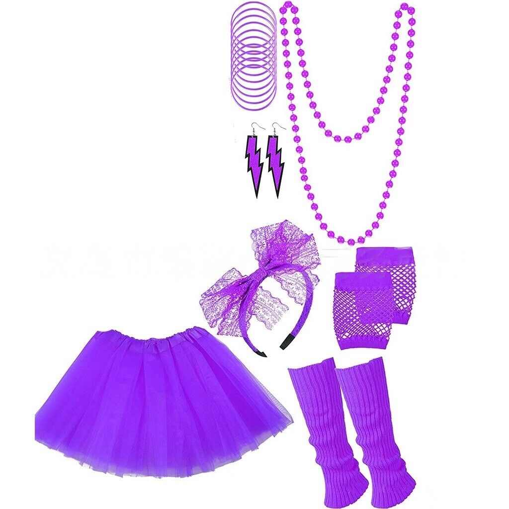 80s Party Tutu Leg Warmers Skirt Accessories Set – view 5