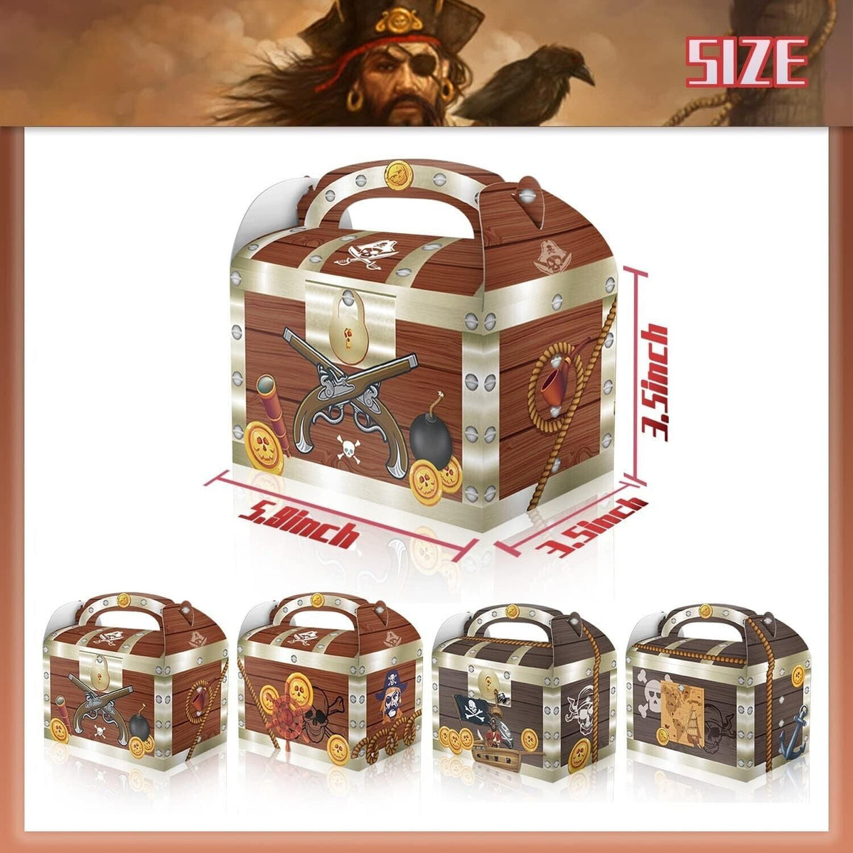 Pirate Treasure Chest Party Favour Boxes