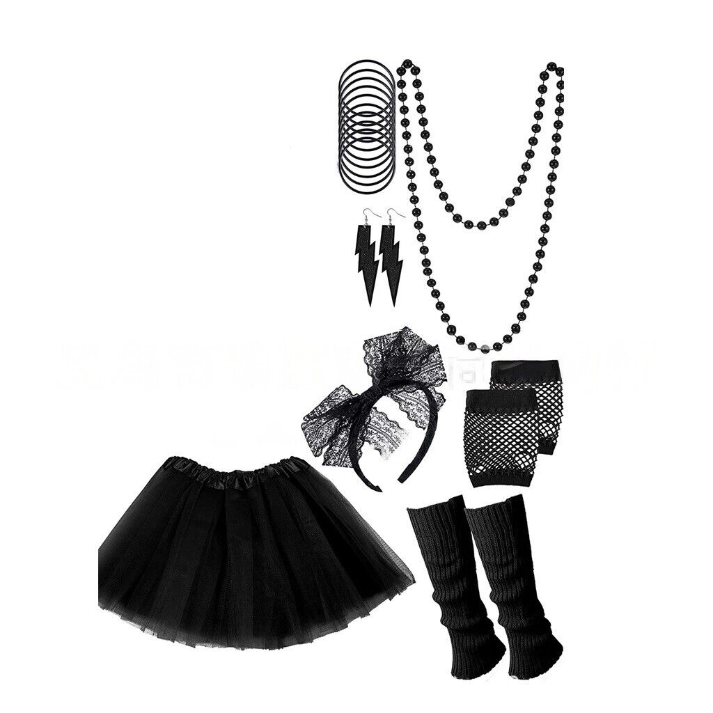 80s Party Tutu Leg Warmers Skirt Accessories Set – view 7