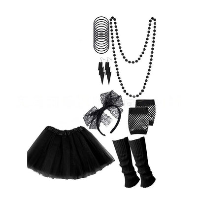 80s Party Tutu Leg Warmers Skirt Accessories Set – view 7