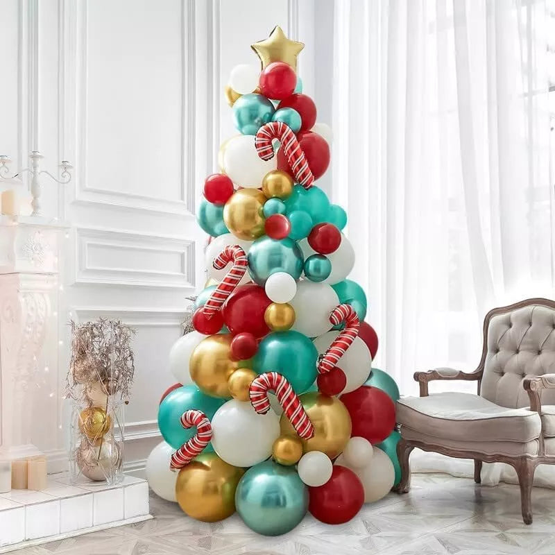Christmas Tree & Candy Cane Balloon Kit