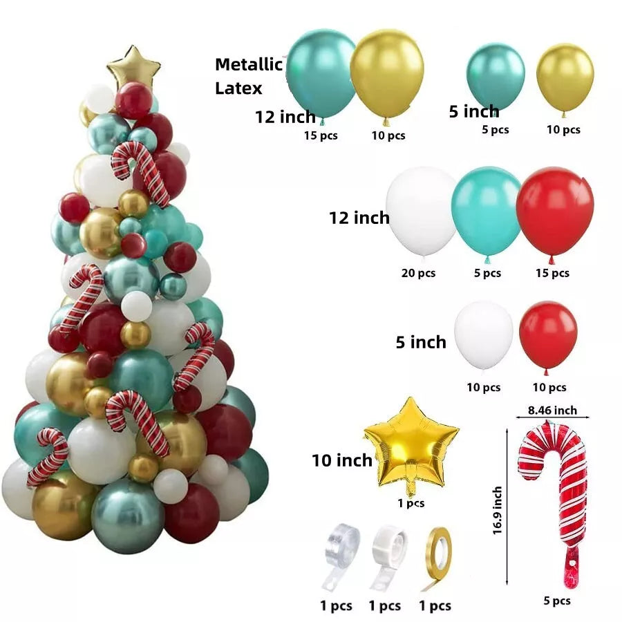 Christmas Tree & Candy Cane Balloon Kit
