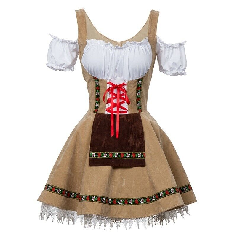 Women's Tan Oktoberfest Dirndl Costume