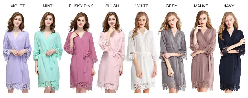 Lace Satin Bridal Sleepwear Robe – view 2