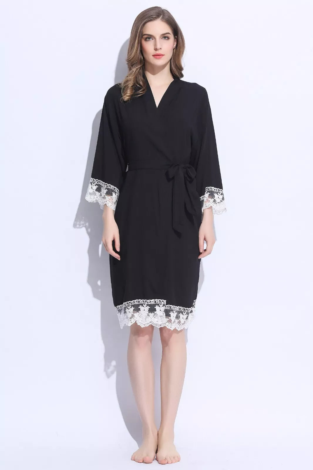 Lace Kimono Bridal Party Robe – view 9