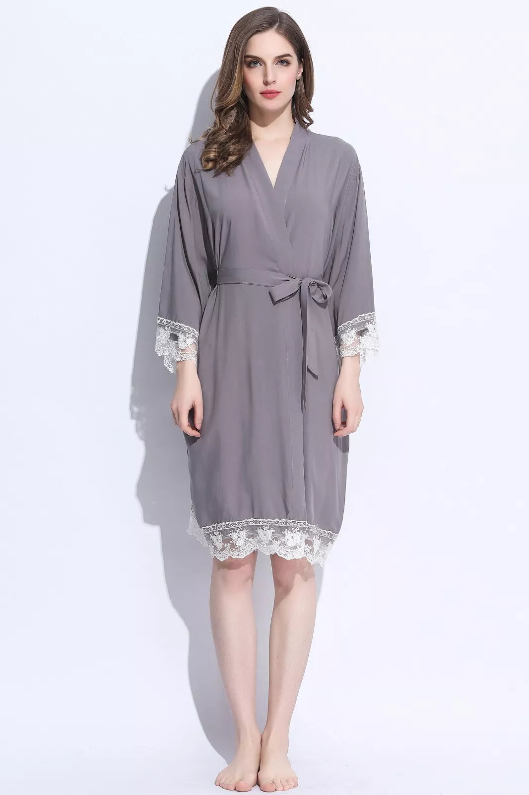 Lace Kimono Bridal Party Robe – view 11