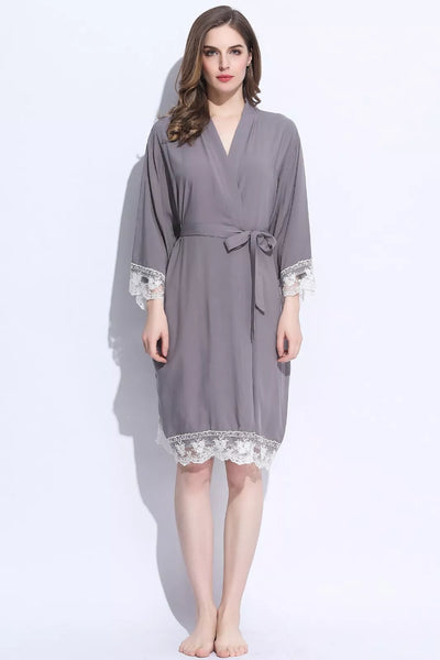 Lace Kimono Bridal Party Robe – view 11
