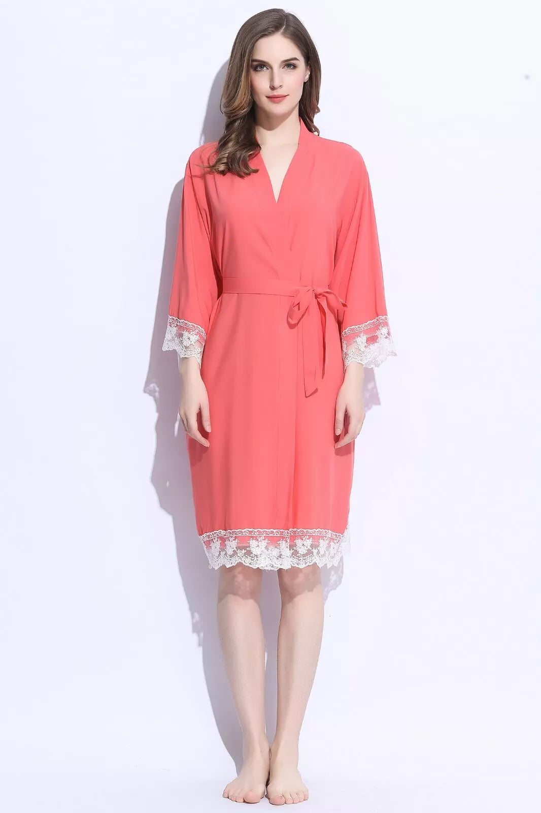 Lace Kimono Bridal Party Robe – view 12