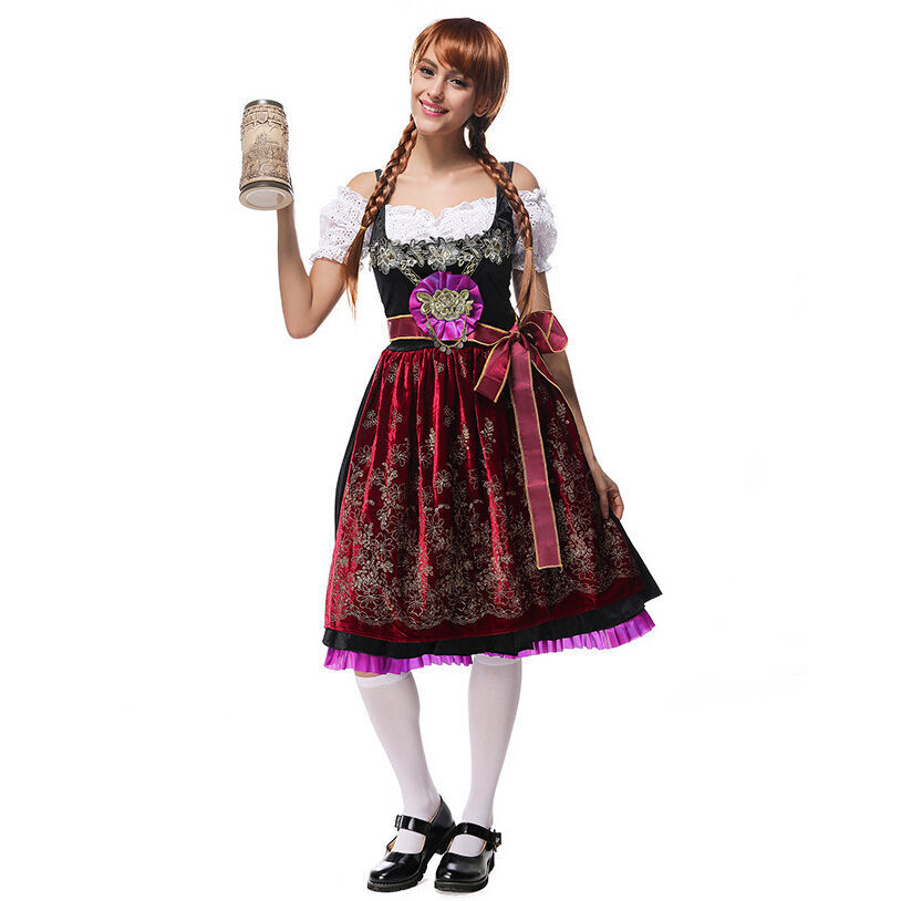 Women's Velvet Oktoberfest Dirndl Costume