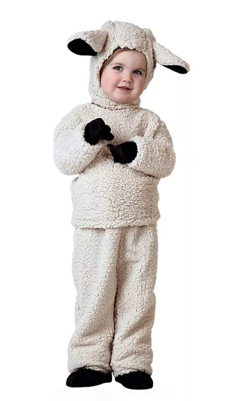 Kids White Farm Sheep Costume