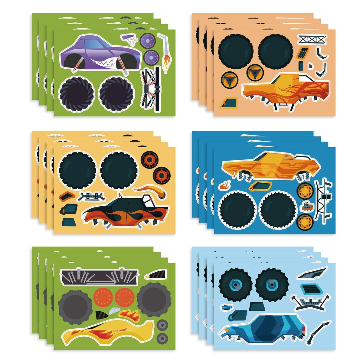 Monster Truck Make-a-Face Sticker Sheets