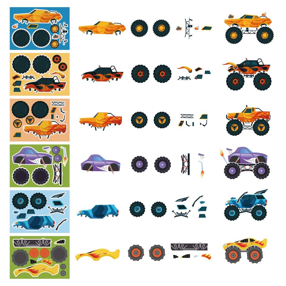 Monster Truck Make-a-Face Sticker Sheets – view 3