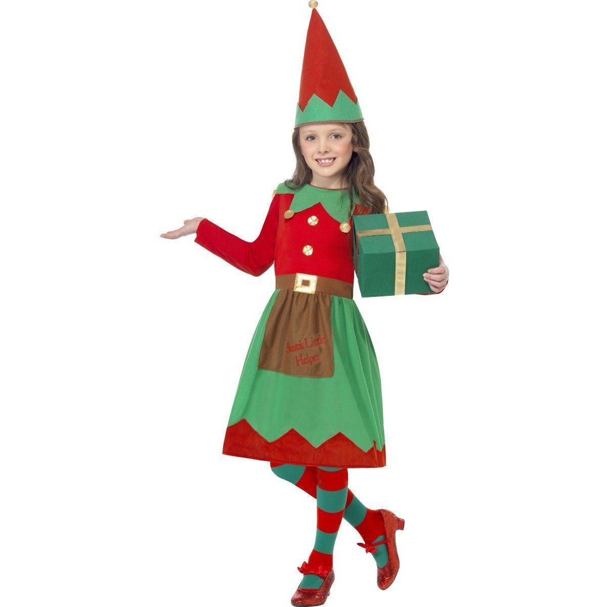 Santa's Little Helper Girls Elf Costume