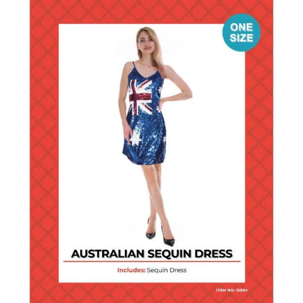 Adult Australia Day Sequin Dress