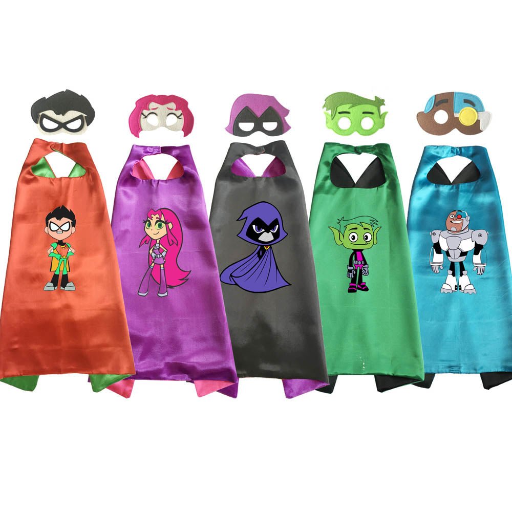 Kids Superhero Team Cape & Mask Set