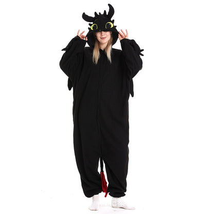 Black Night Dragon Kigurumi Onesie Pyjamas