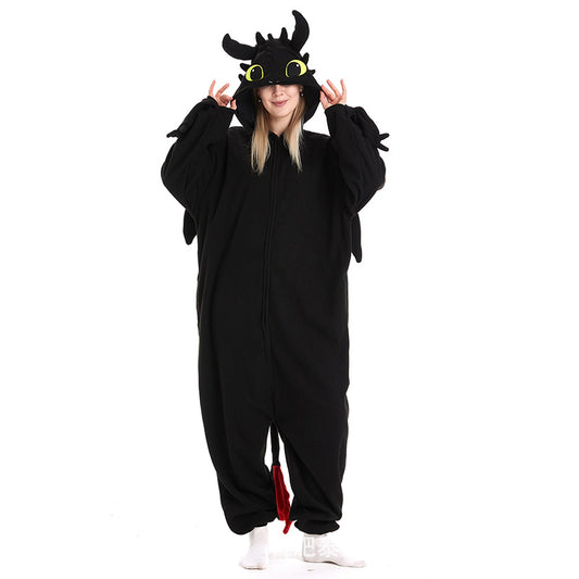 Black Night Dragon Kigurumi Onesie Pyjamas