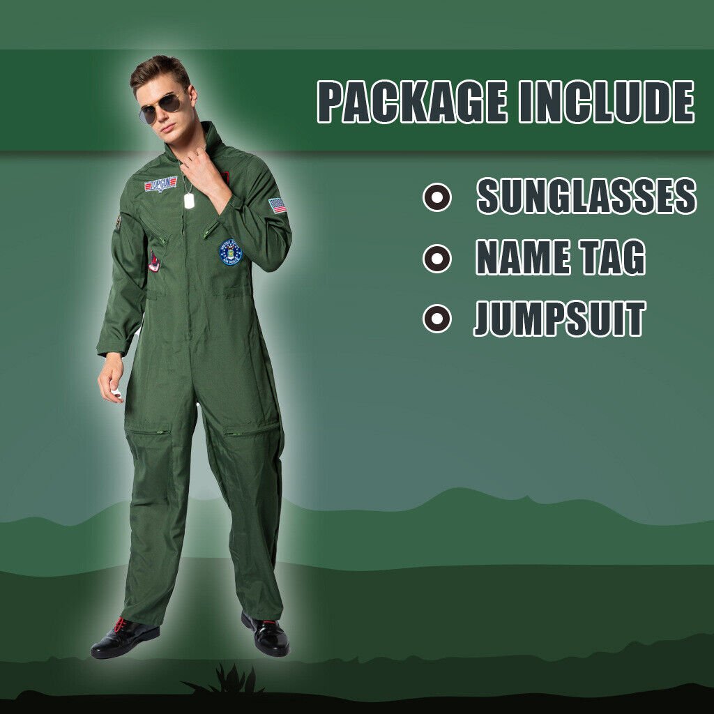 Aviation Fighter Pilot Jumpsuit Costume