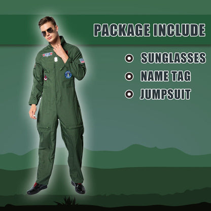 Aviation Fighter Pilot Jumpsuit Costume