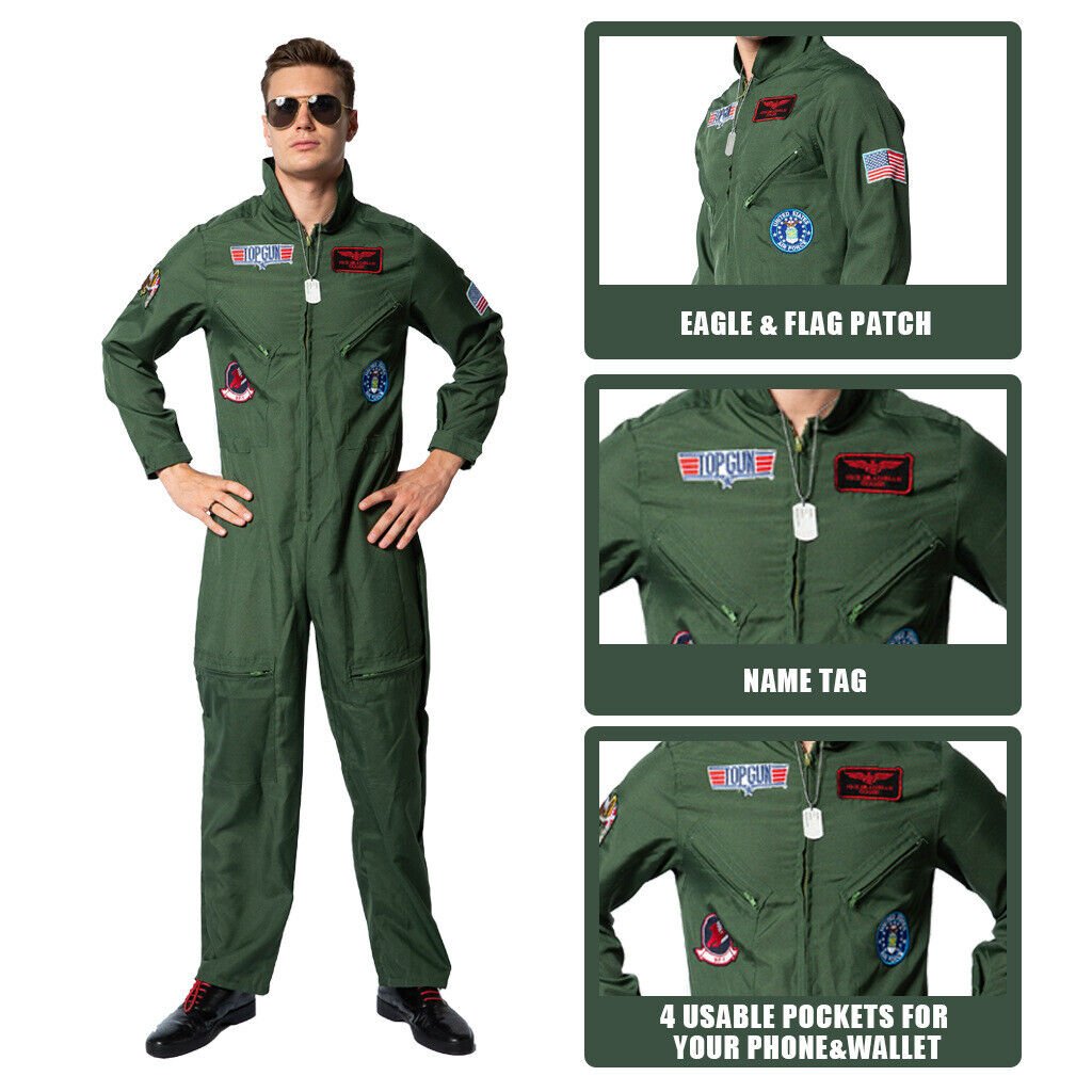 Aviation Fighter Pilot Jumpsuit Costume