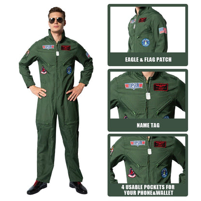 Aviation Fighter Pilot Jumpsuit Costume