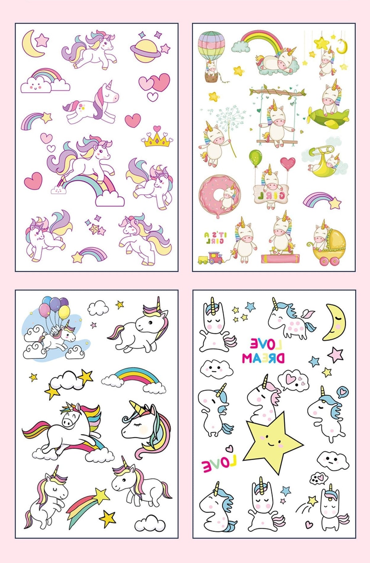 Unicorn Temporary Tattoos for Kids Party Favour Fillers
