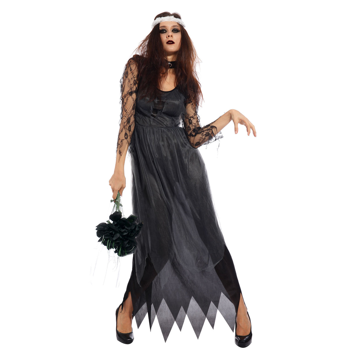 Women's Zombie Bride Graveyard Ghost Horror Costume – view 3